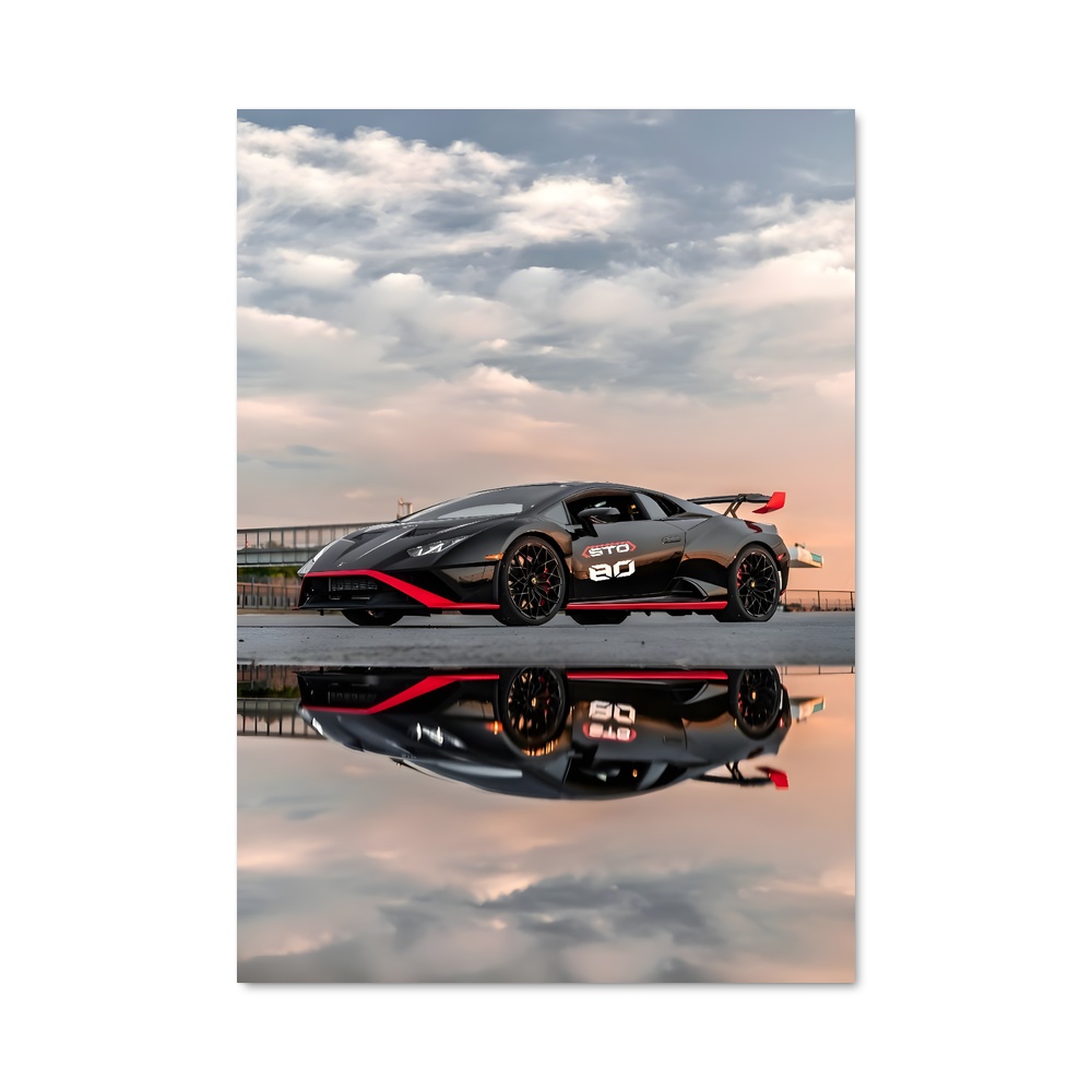 Poster Huracan Noir et Rouge